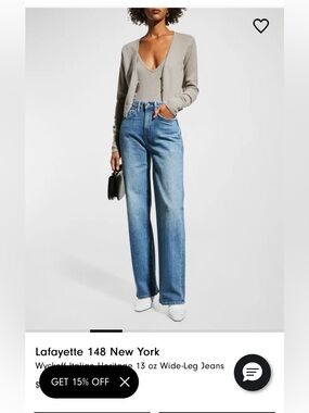 Lafayette 148 New York Wyckoff Light Blue Wide-Leg Jeans